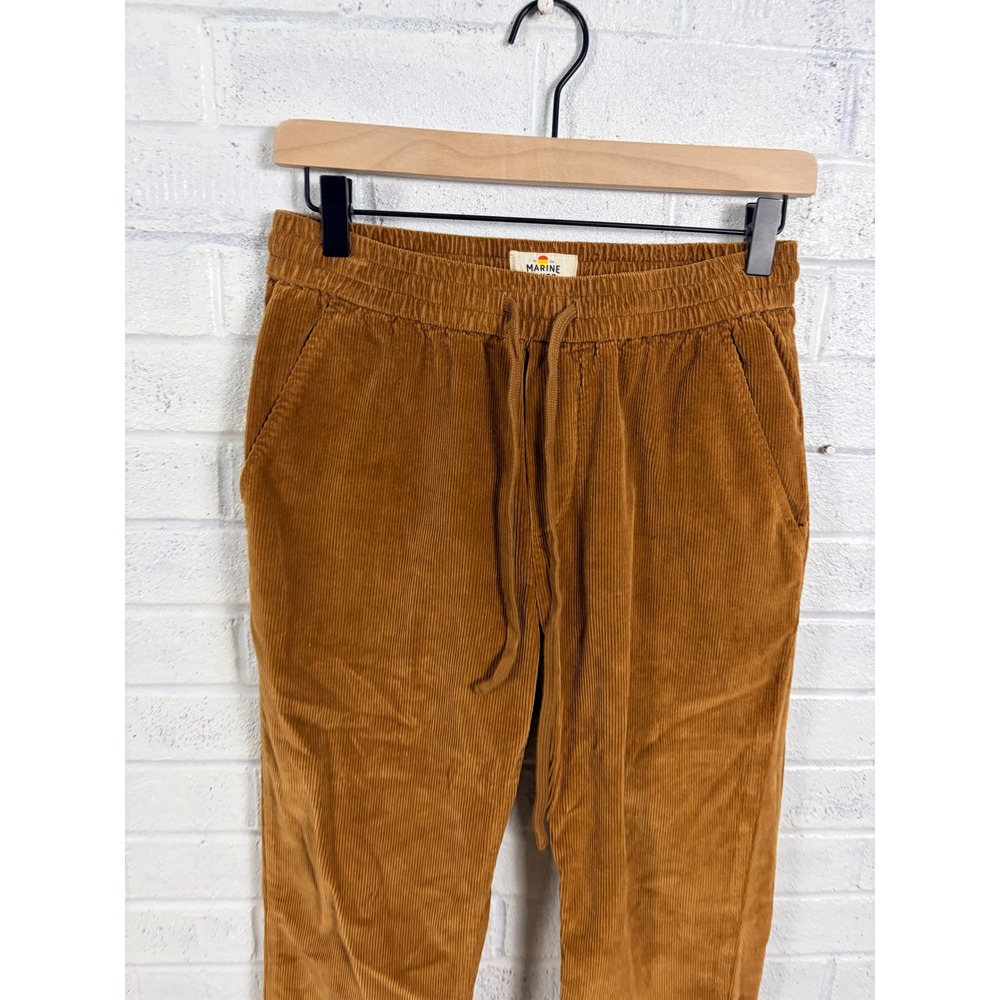 Marine Layer Saturday Pant Mens S Brown Corduroy Elastic Waist Tapered Casual - Picture 3 of 14